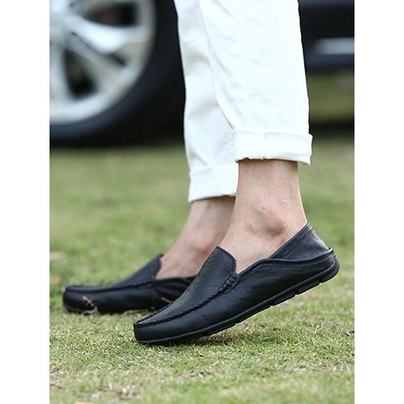 Go Tour Men\'s Premium Genuine Leather Casual Slip on Loafers Breathable Size 7 M main image 4